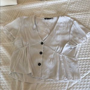 ZARA White top w buttons size Large